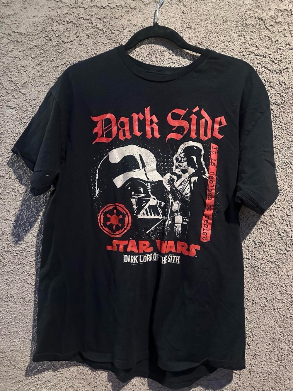 Star Wars Black Tee with Red & White Dark Side Graphic